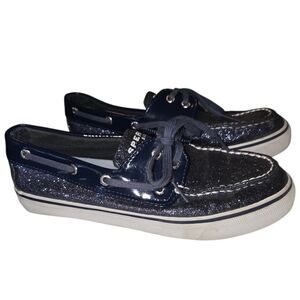 SPERRY Top Sider 9770868 Biscayne Navy Blue Glitter Boat Shoes Womens Sz US 6.5